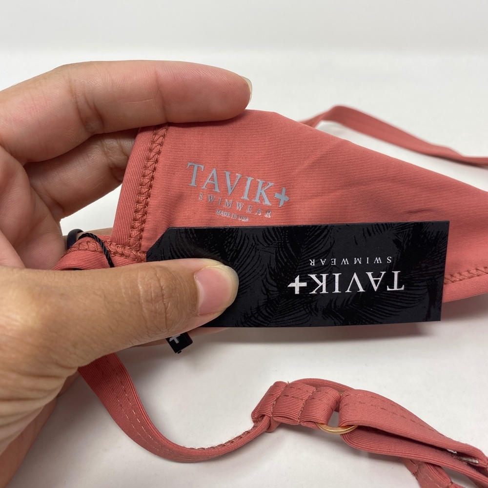 TAVIK Jett Textured Triangle Swim Bikini TOP ONLY Textured Rose - Picture 8 of 8